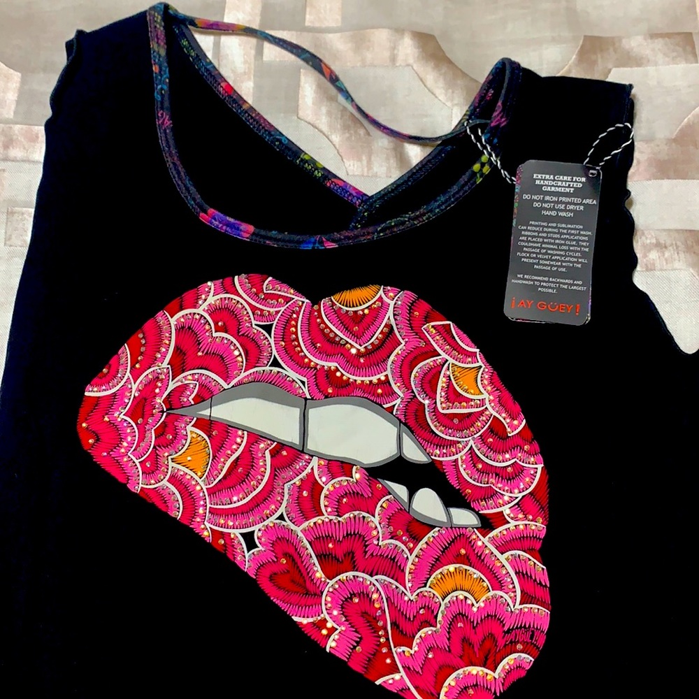 New Ay Guey !! sleeveless top with embellishments.
